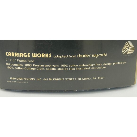 Dimensions Crewel Embroidery Kit Carriage Works 7"x5"  Wool by Wysocki 1980 Vtg - Picture 2 of 3